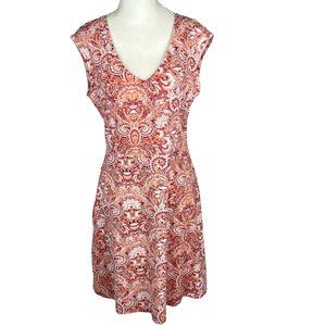 Title Nine Double Dare Paisley Athletic Dress V-Neck Cap Sleeve Sz. M